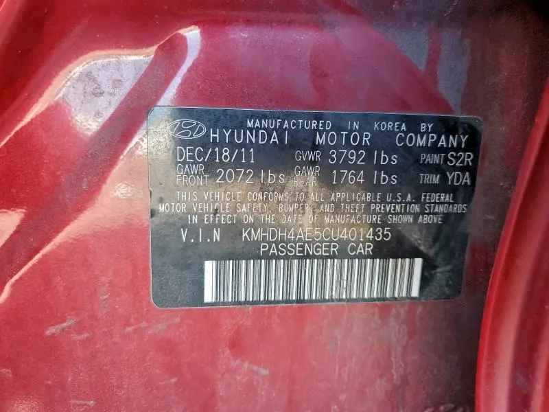 2012 HYUNDAI ELANTRA GLS  