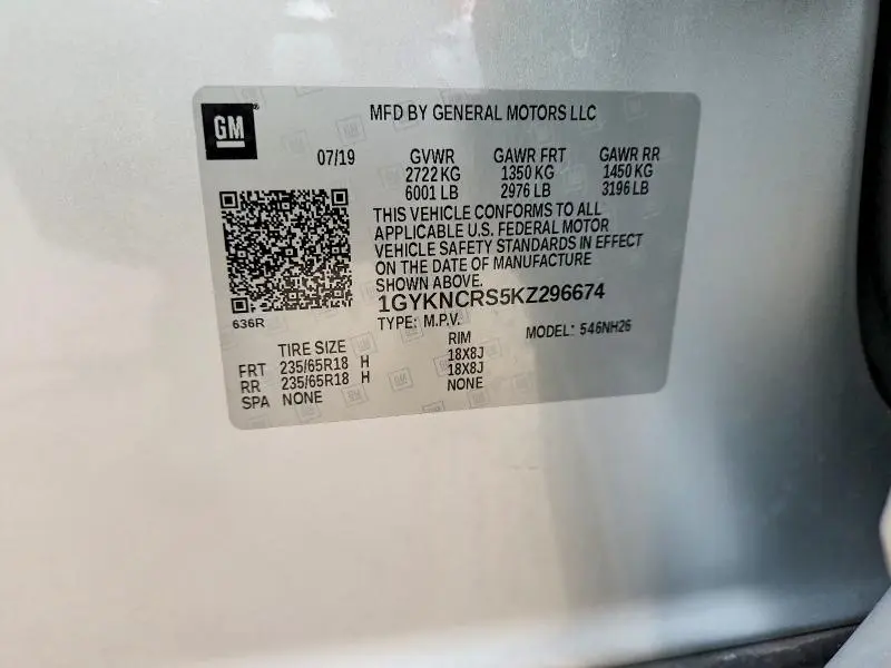 2019 CADILLAC XT5 LUXURY  