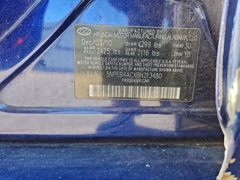 2011 HYUNDAI SONATA GLS  