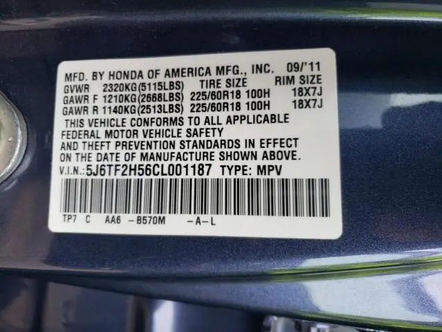2012 HONDA CROSSTOUR EXL  