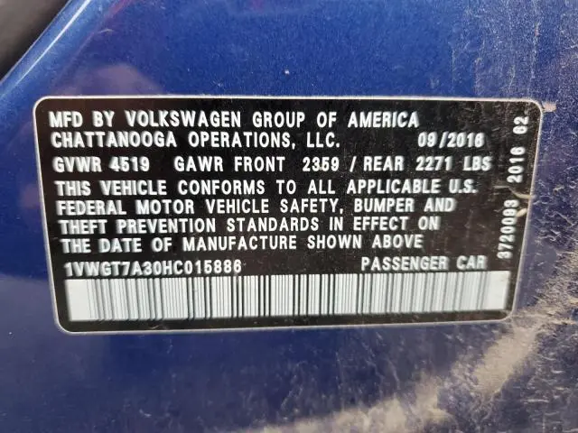 2017 VOLKSWAGEN PASSAT SE