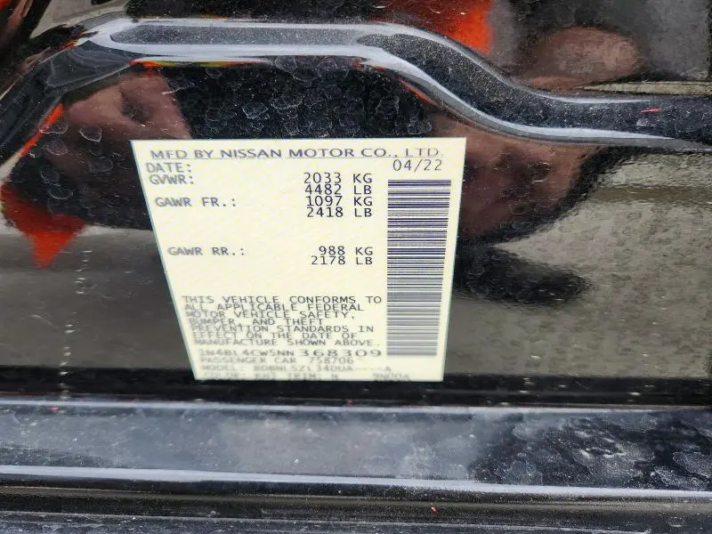 2022 NISSAN ALTIMA 2.5 SR  