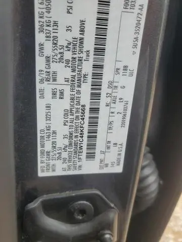 2019 FORD F150 SUPERCREW  