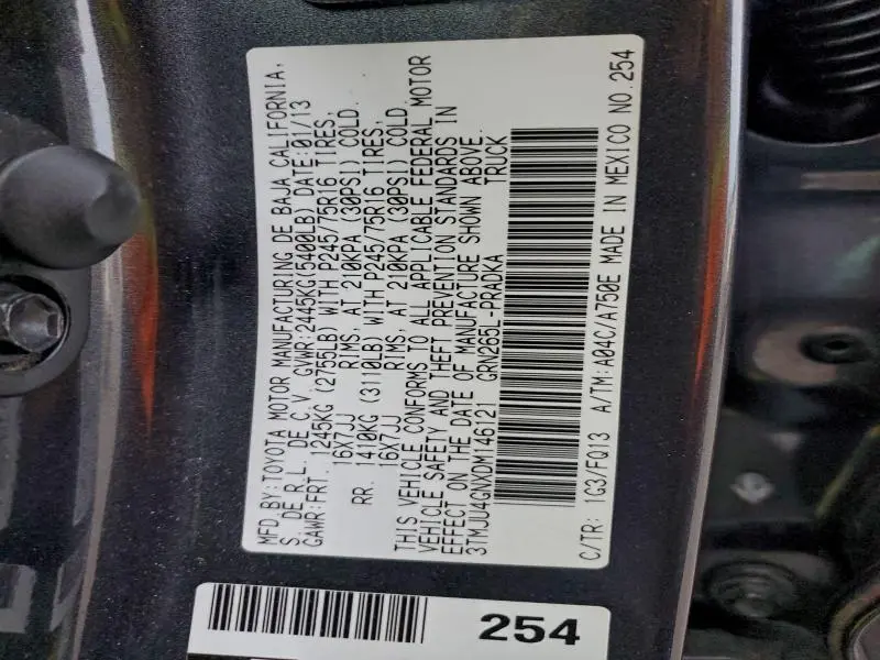 2013 TOYOTA TACOMA DOUBLE CAB PRERUNNER  