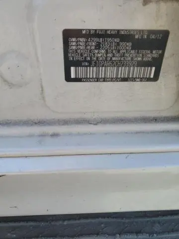 2012 SUBARU IMPREZA SPORT LIMITED  