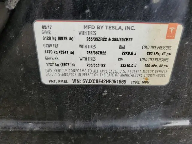 2017 TESLA MODEL X   