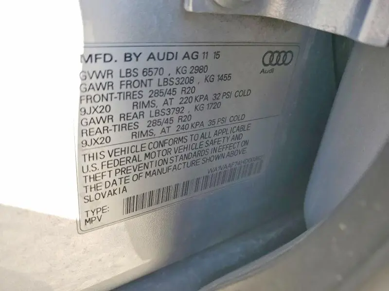 2017 AUDI Q7 PRESTIGE  