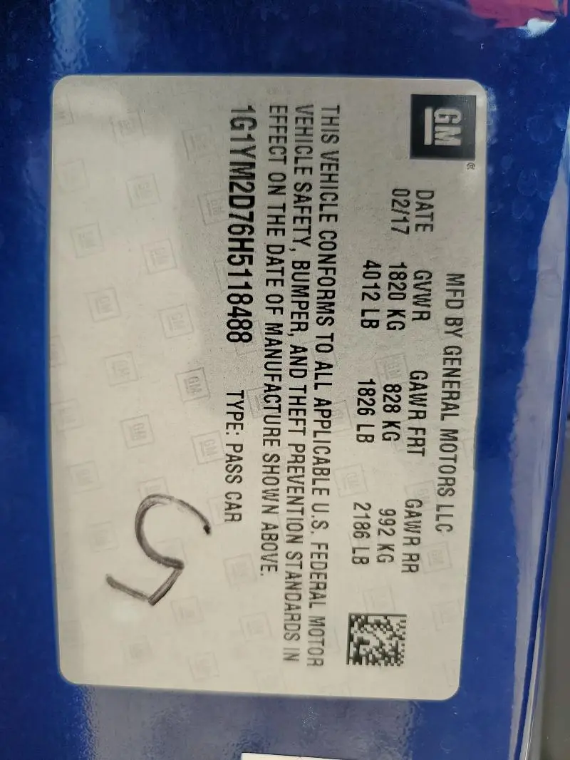 2017 CHEVROLET CORVETTE STINGRAY Z51 3LT  