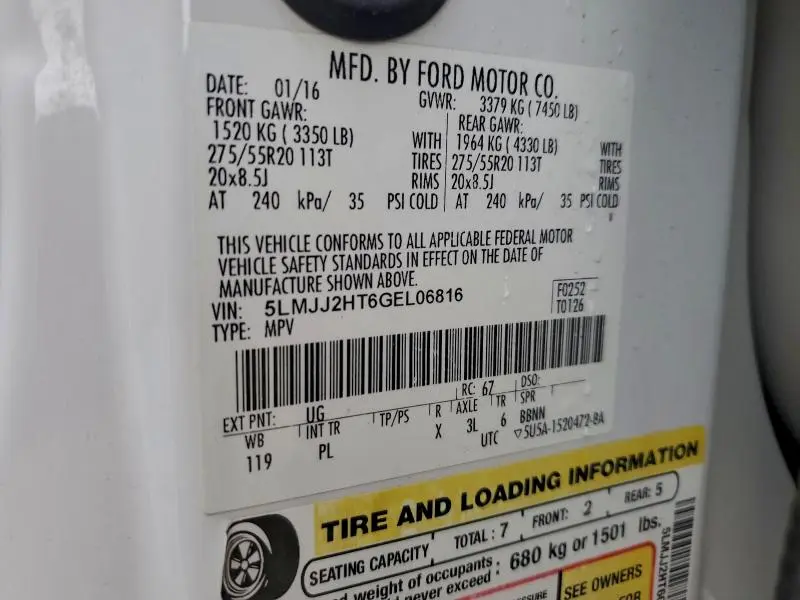 2016 LINCOLN NAVIGATOR SELECT  