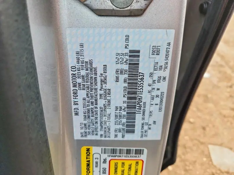 2014 FORD FUSION SE  