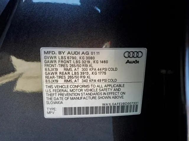 2011 AUDI Q7 PREMIUM PLUS  