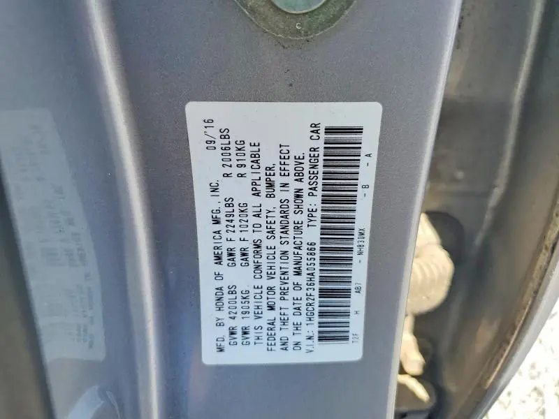 2017 HONDA ACCORD LX  