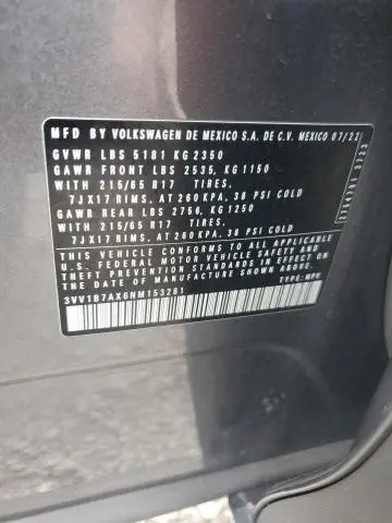 2022 VOLKSWAGEN TIGUAN S  