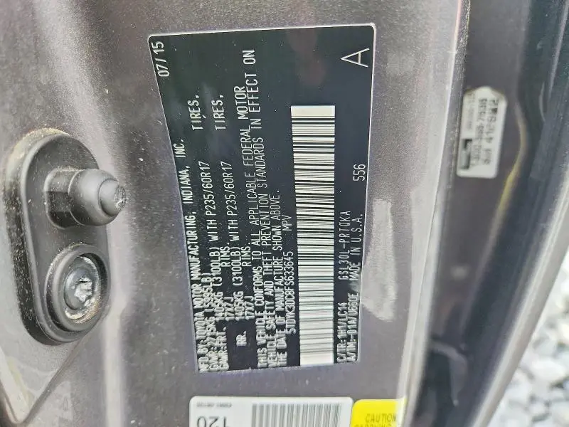2015 TOYOTA SIENNA XLE 8-PASSENGER  
