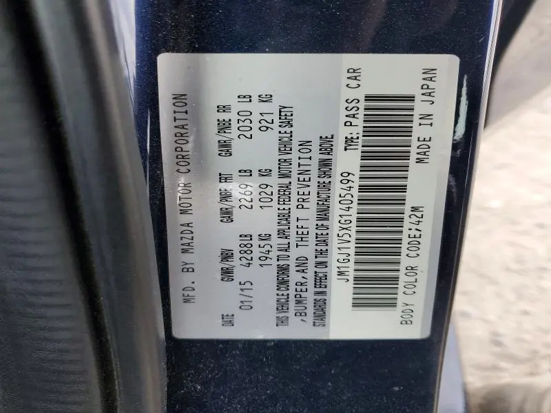 2016 MAZDA 6 TOURING  