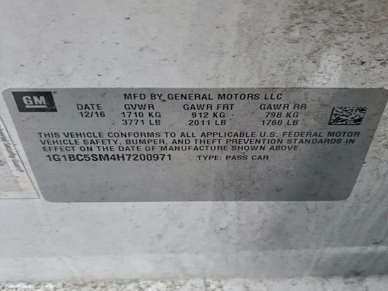 2017 CHEVROLET CRUZE LS  