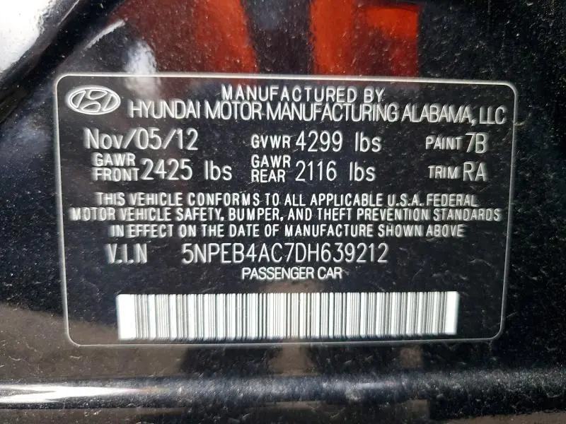 2013 HYUNDAI SONATA GLS  