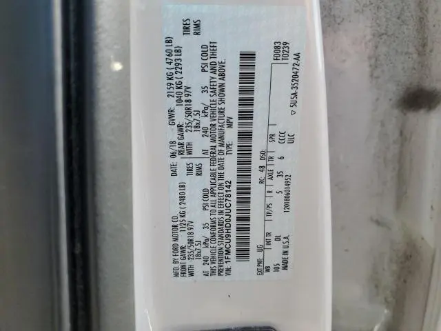 2018 FORD ESCAPE SEL  