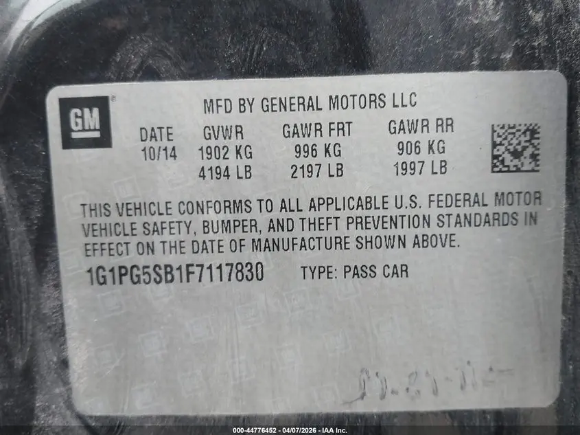 2015 CHEVROLET CRUZE LTZ