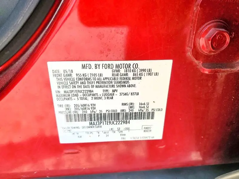2018 FORD ECOSPORT SE  