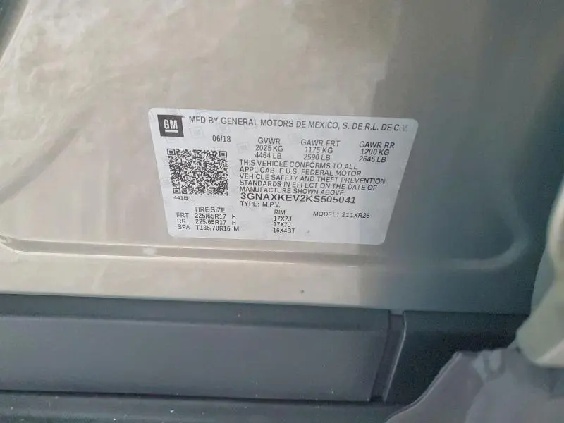 2019 CHEVROLET EQUINOX LT  