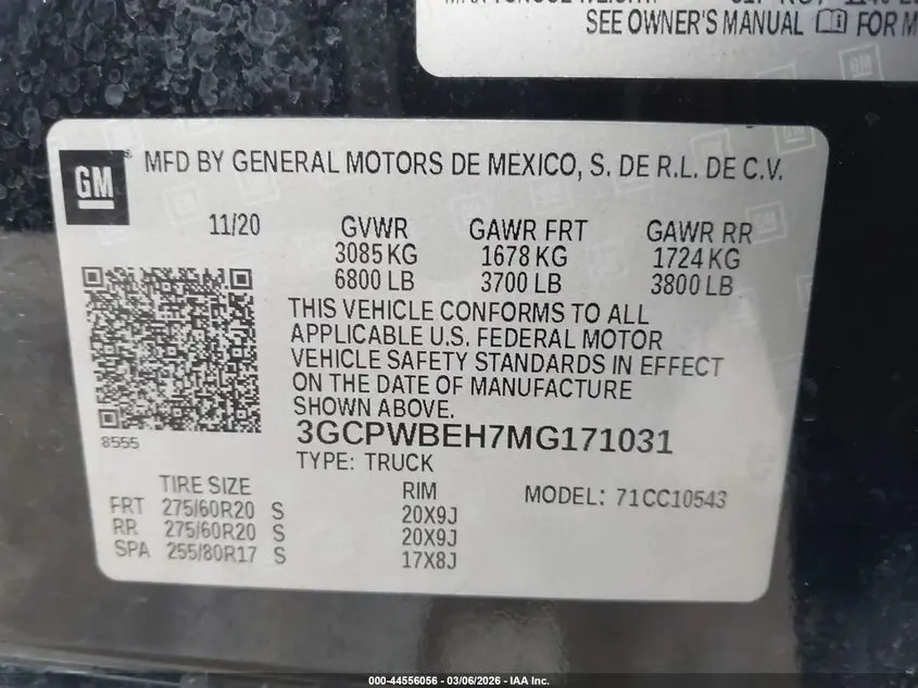 2021 CHEVROLET SILVERADO 1500 2WD  SHORT BED CUSTOM