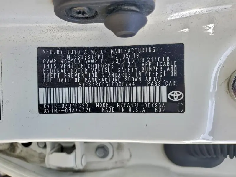 2020 TOYOTA COROLLA SE  