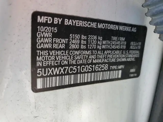 2016 BMW X3 XDRIVE35I  