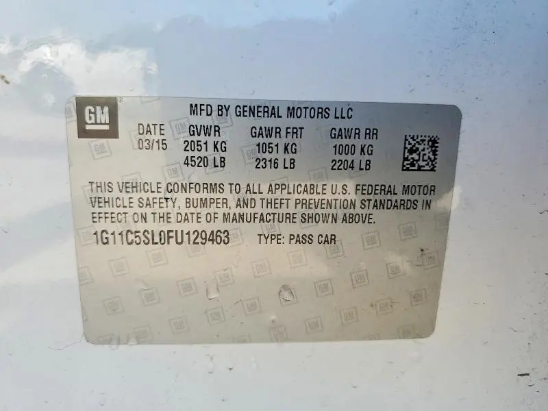 2015 CHEVROLET MALIBU 1LT  