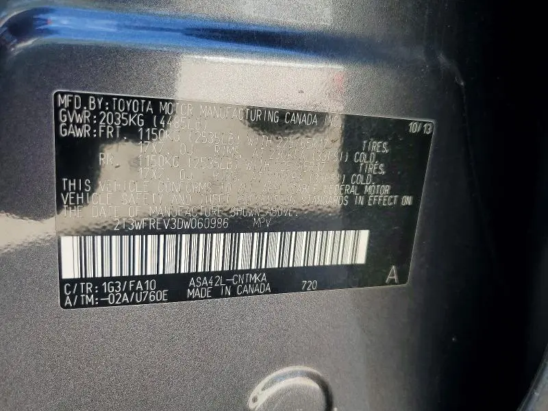 2013 TOYOTA RAV4 XLE  