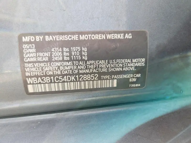 2013 BMW 320 I  