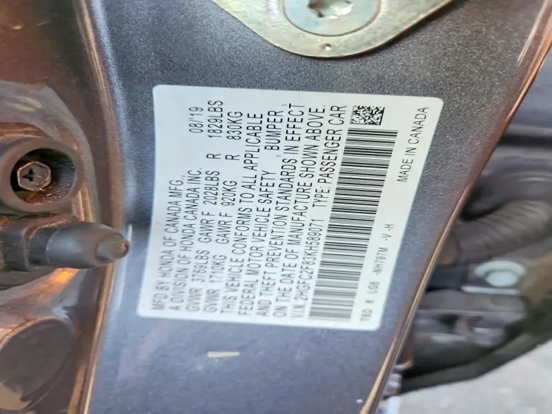 2019 HONDA CIVIC SPORT  