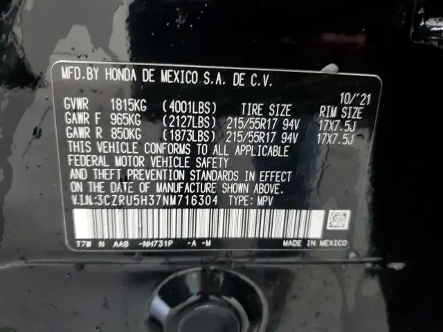 2022 HONDA HR-V LX