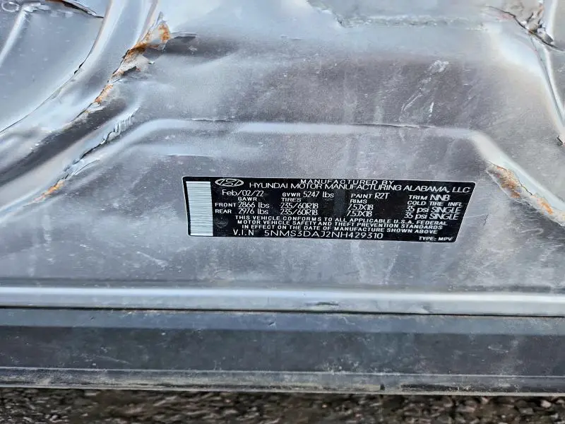 2022 HYUNDAI SANTA FE SEL  