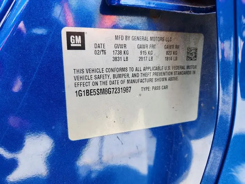 2016 CHEVROLET CRUZE LT  