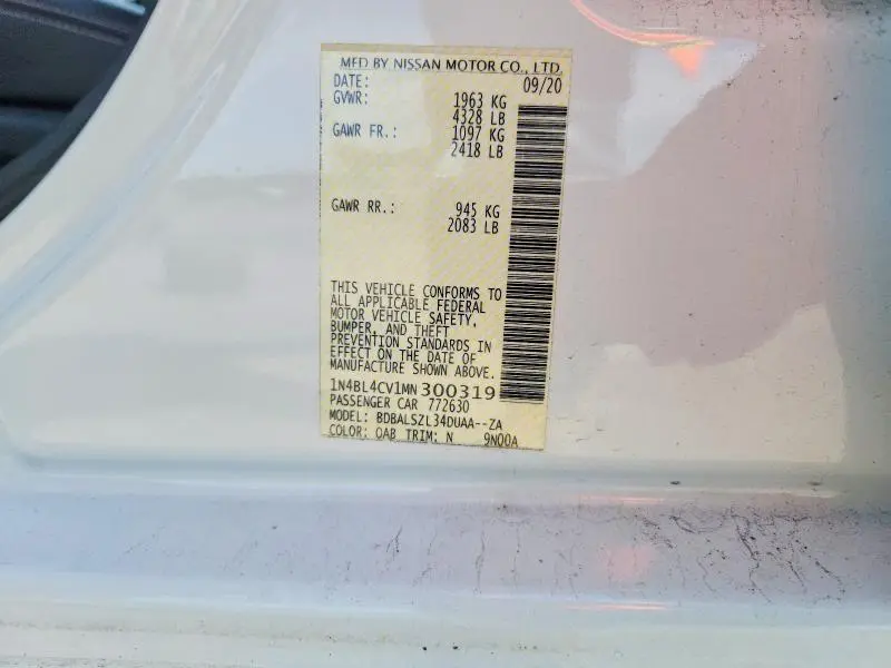 2021 NISSAN ALTIMA SR  