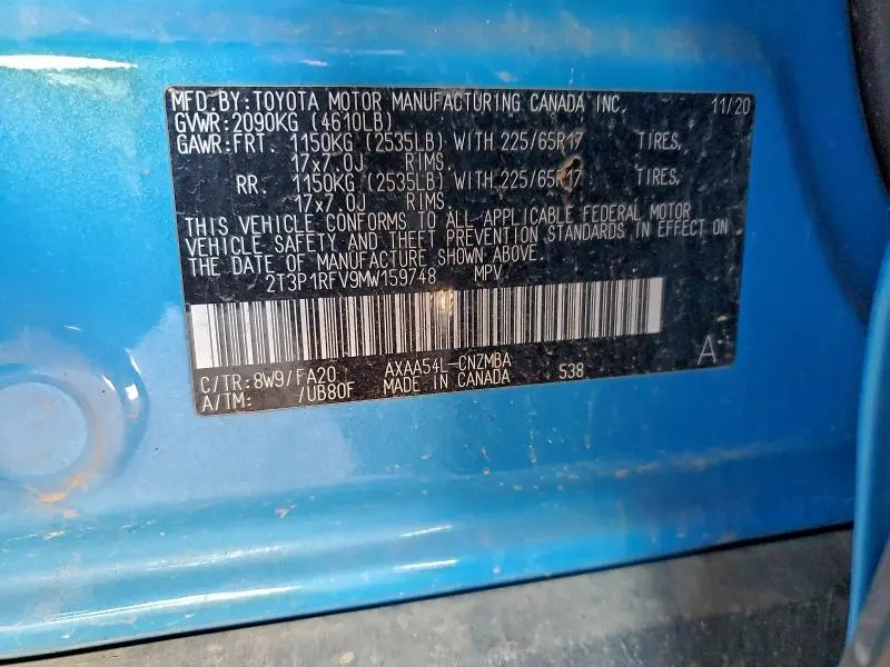 2021 TOYOTA RAV4 XLE  