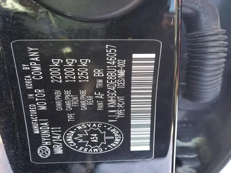 2011 HYUNDAI GENESIS 3.8L  