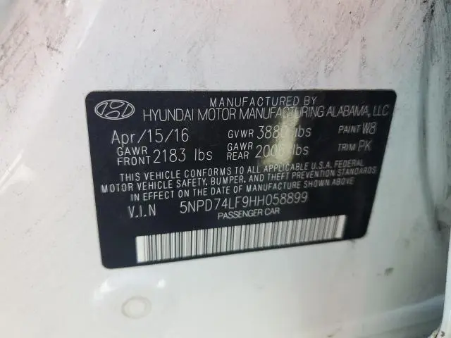 2017 HYUNDAI ELANTRA SE  