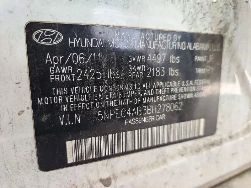 2011 HYUNDAI SONATA SE 2.0T  