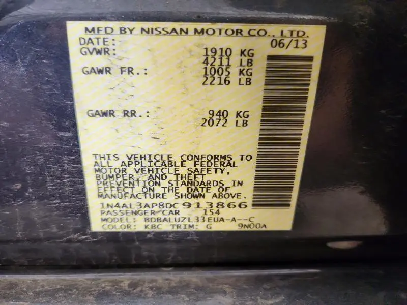 2013 NISSAN ALTIMA 2.5  