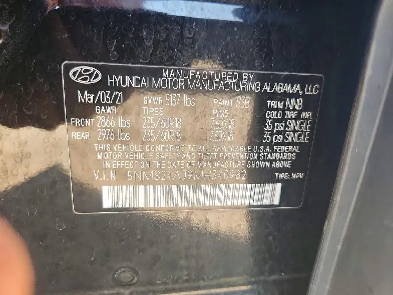2021 HYUNDAI SANTA FE SEL  