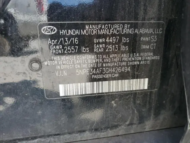 2016 HYUNDAI SONATA SPORT  
