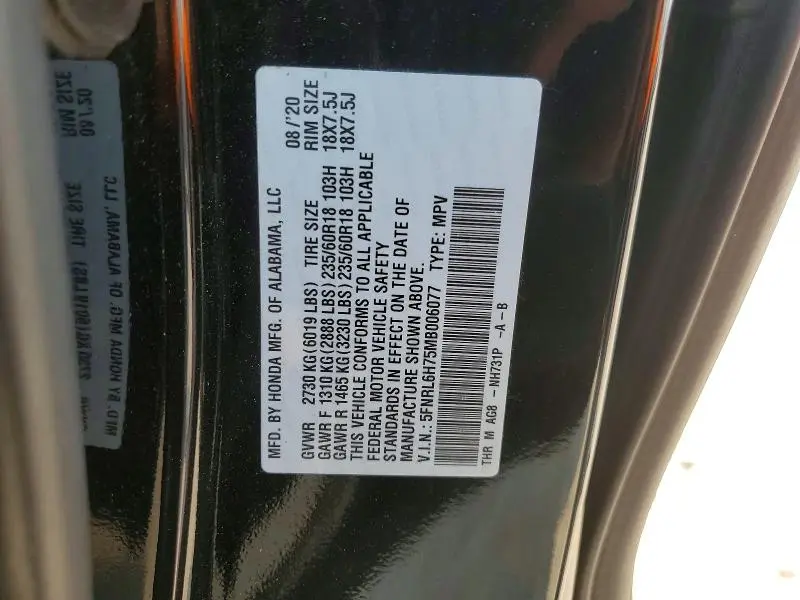 2021 HONDA ODYSSEY EXL  