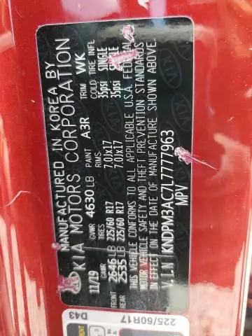 2020 KIA SPORTAGE LX  