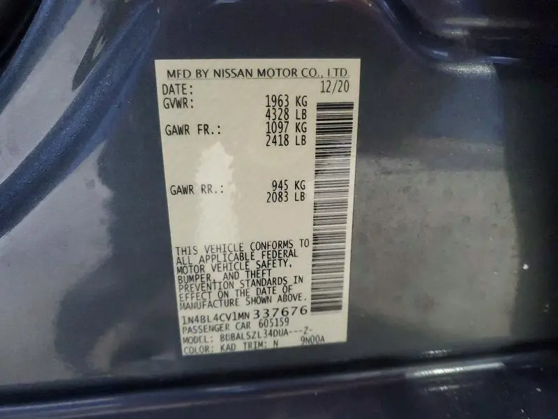 2021 NISSAN ALTIMA SR  
