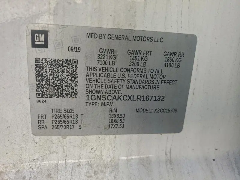 2020 CHEVROLET TAHOE C1500 LS  