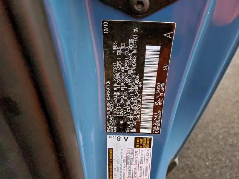 2011 TOYOTA FJ CRUISER   