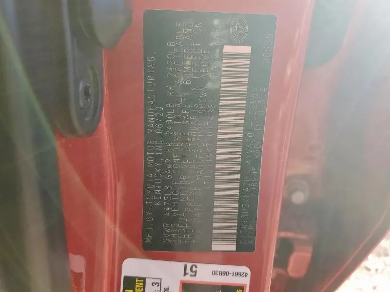 2023 TOYOTA CAMRY LE  