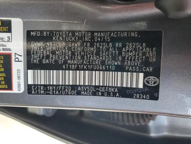 2015 TOYOTA CAMRY LE  